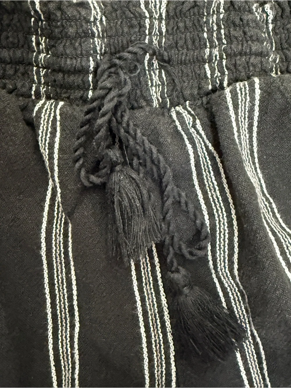 Briggs New York Black & White Striped High-Waist Drawstring Shorts Size M
